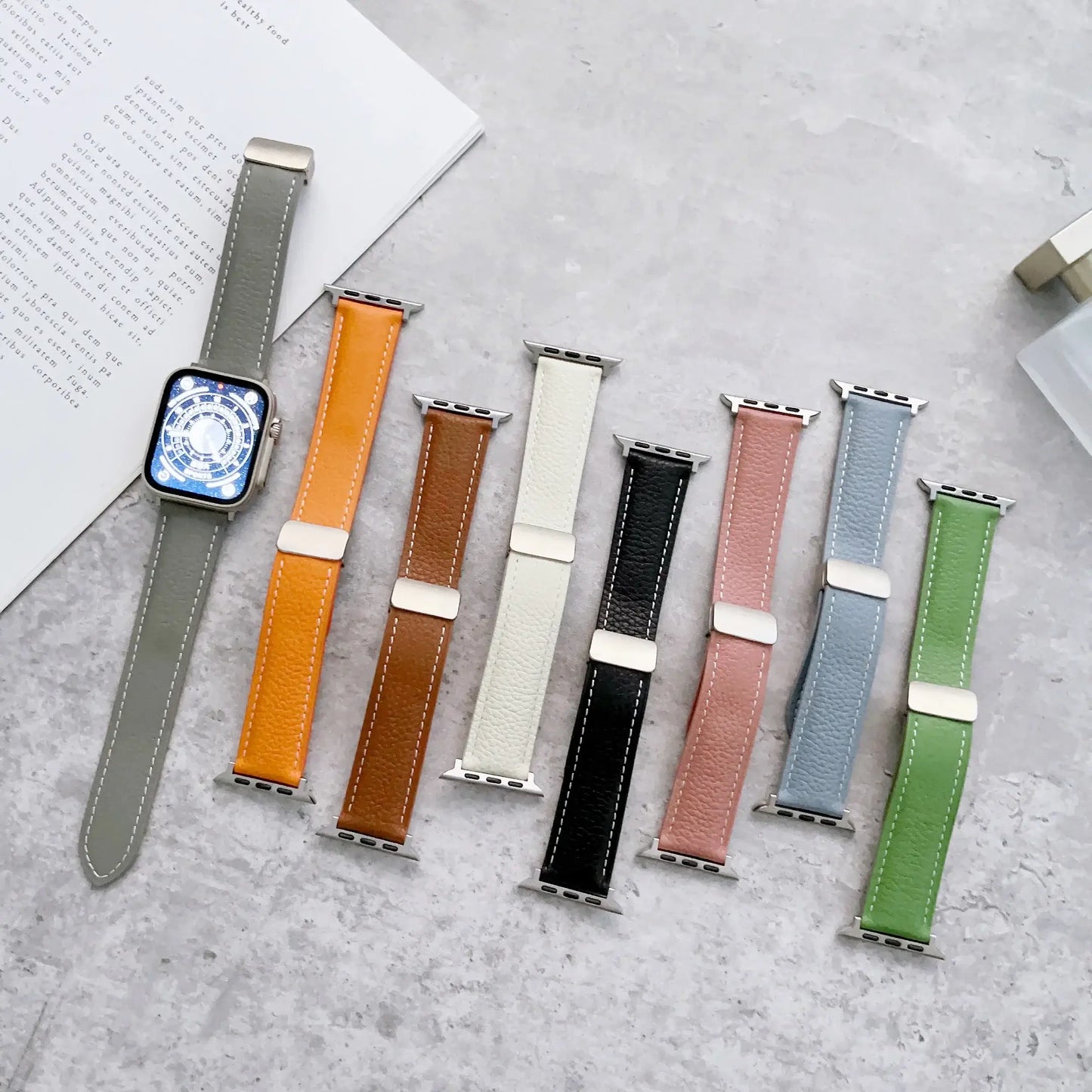 Apple Watch Leather Band - Premium Stylish Strap with Buckle