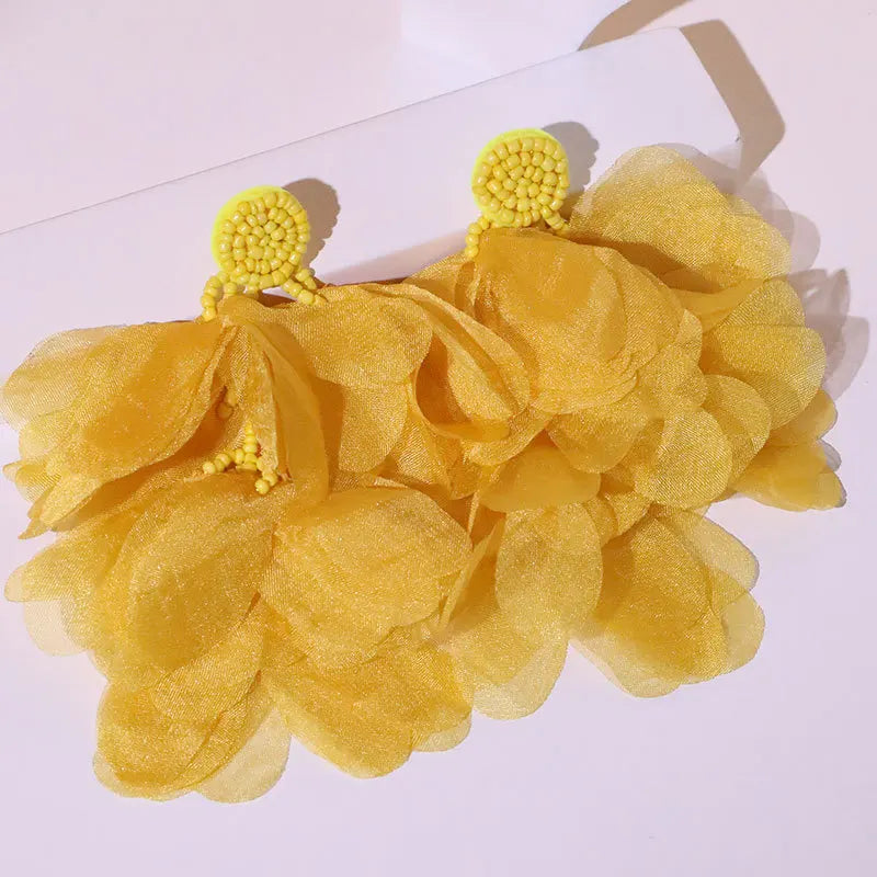 Handmade Cotton Long Tassel Earrings
