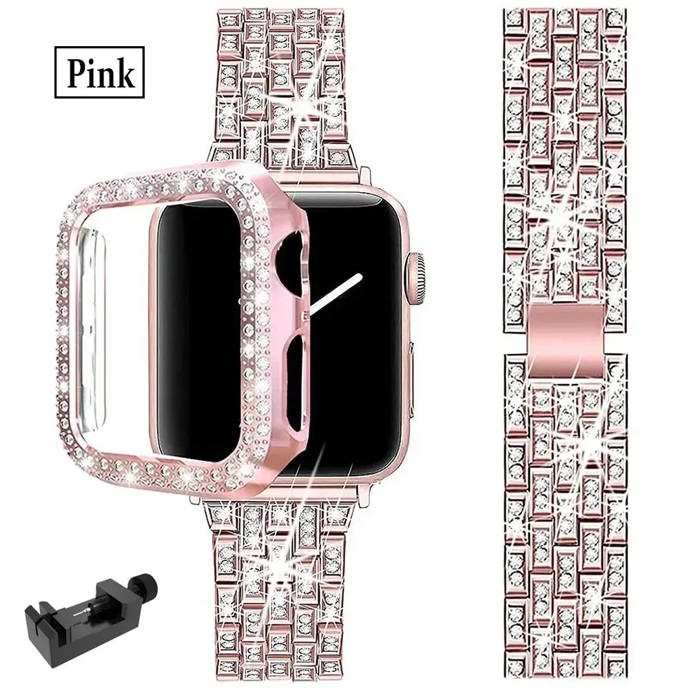 Apple Watch Bedazzled Stainless Steel Strap - Elegant Design