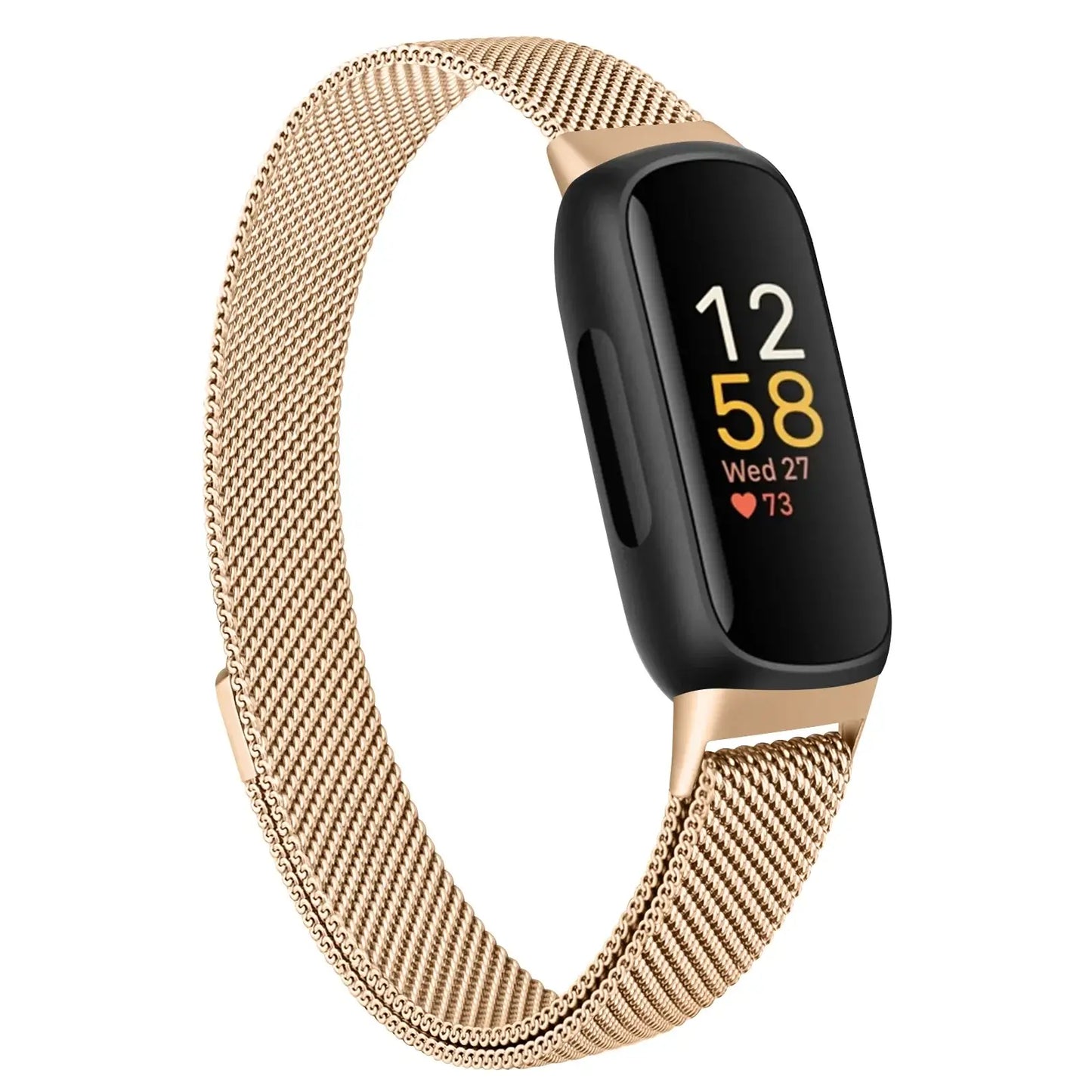 Fitbit Inspire 3 Metal Magnetic Loop Band – Stainless Steel Mesh Strap