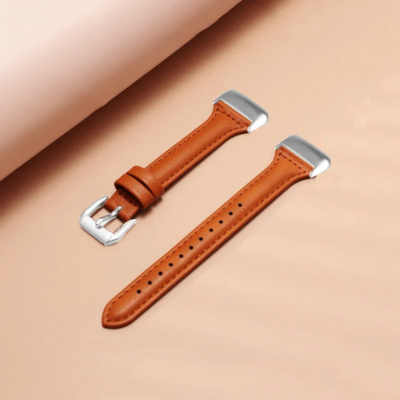 Fitbit Charge 5 6 Slim Leather Band - Comfortable Strap