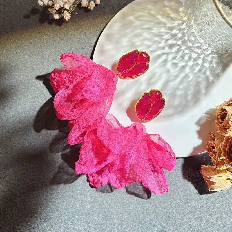 Handmade Cotton Long Tassel Earrings