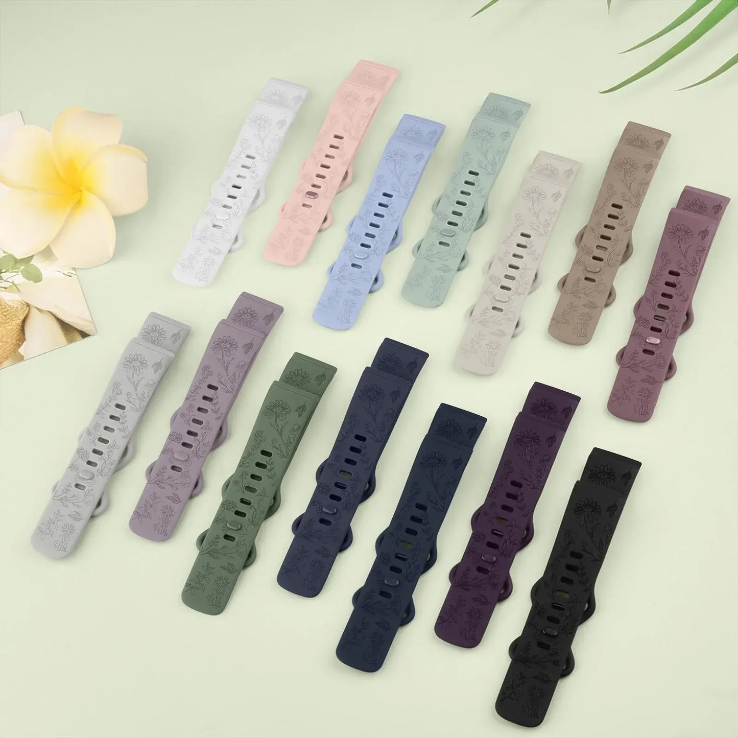 Fitbit Versa & Sense Silicone Band - Durable Floral Design
