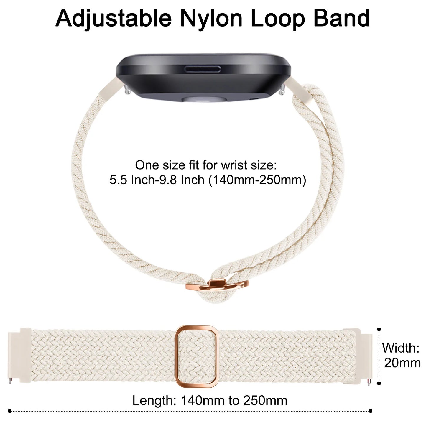 Elastic Nylon Fitbit Versa & Sense Bands