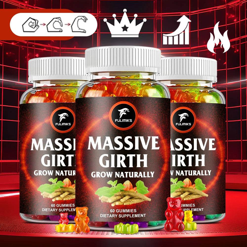 Massive Girth Men's Gummies High-Performance Extract - Energy, Stamina, Natural Grow Gummies