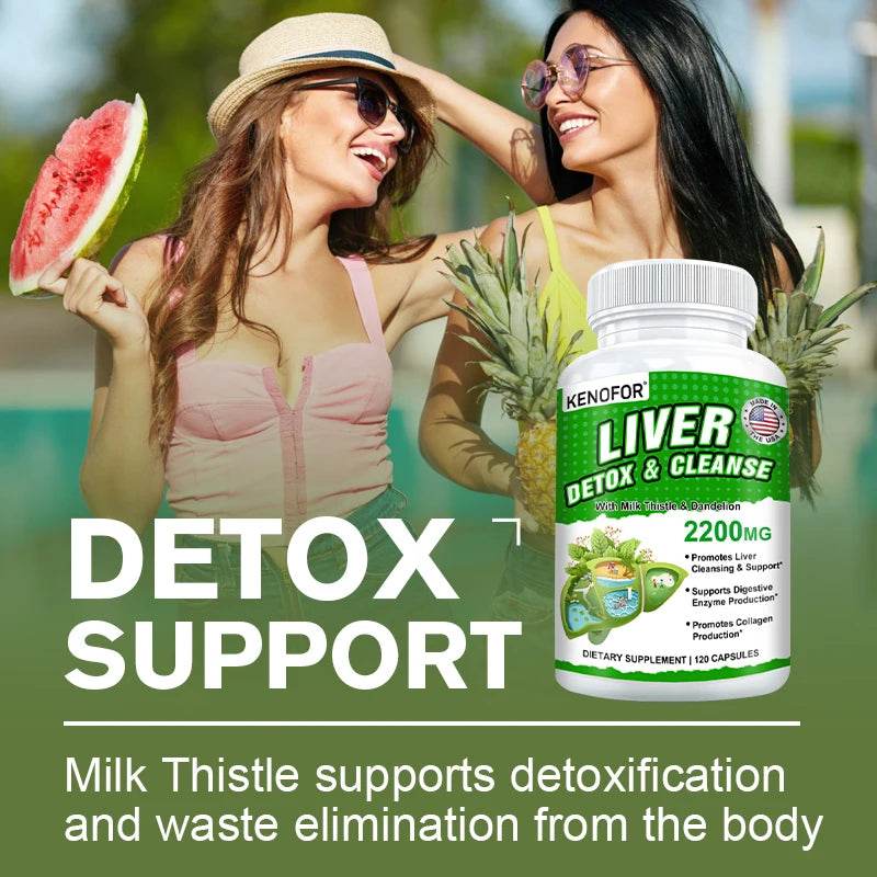 Fatty Liver Cleanse and Liver Detox Supplement - with Turmeric, Milk Thistle and Dandelion for Men Women To Support Liver Health