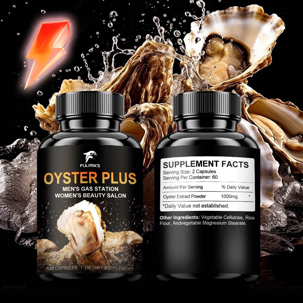 Oyster Plus Supplement, Energy and Vitality Daily Supplement, Powerful Oyster Extract, Provides Drive & Wellness for Men & Women