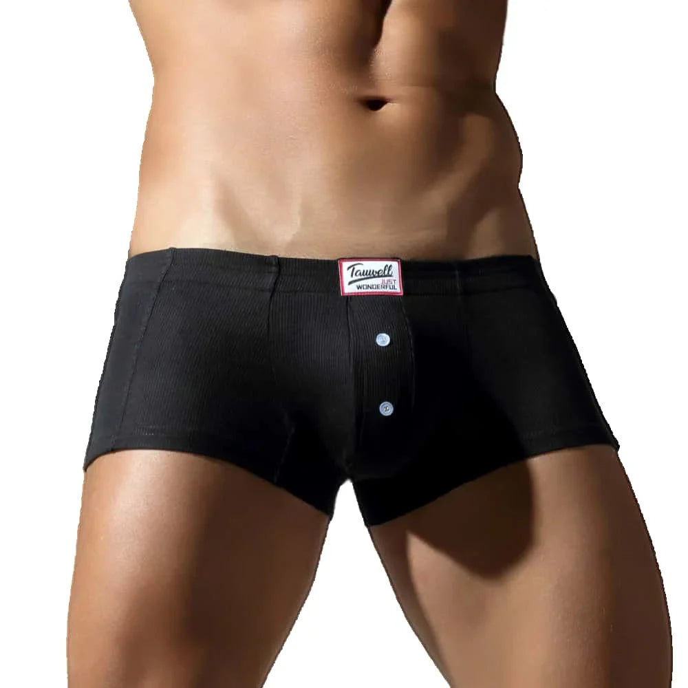 Tauwell Men’s Low Waist Boxer Shorts – Cotton Blend Underwear with U-Convex Pouch