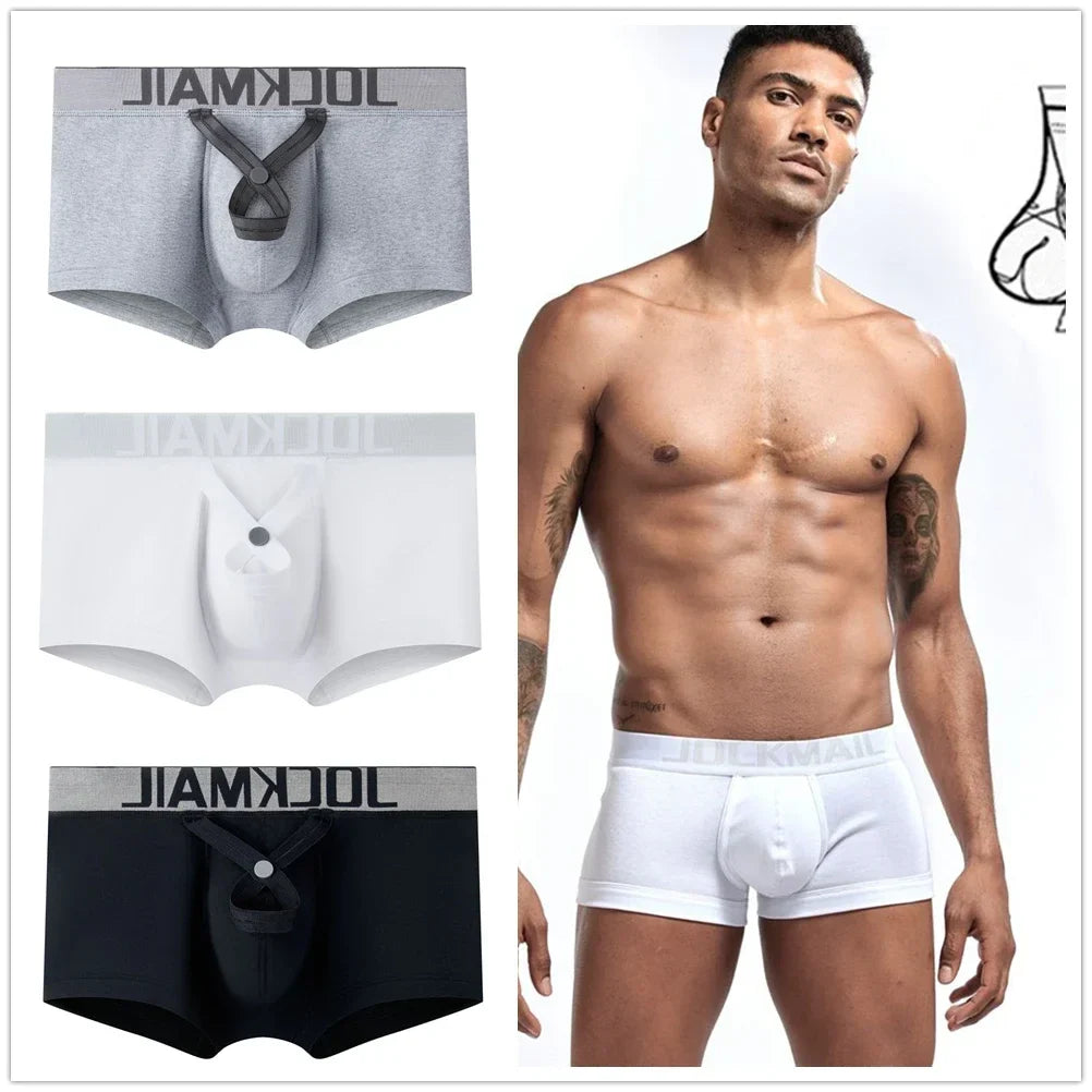 Jockmail Men's Sports Boxer Briefs Sexy Low Waist