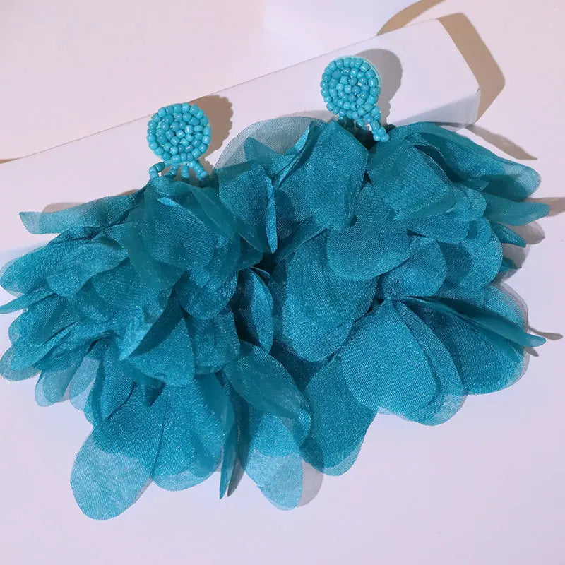 Handmade Cotton Long Tassel Earrings