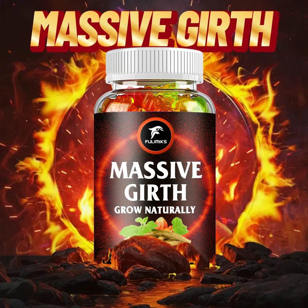Massive Girth Men's Gummies High-Performance Extract - Energy, Stamina, Natural Grow Gummies