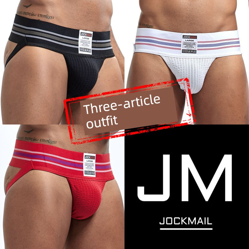 Jockmail Men’s Plaid Cotton Jockstrap – Low Waist, Breathable & Elastic Fit