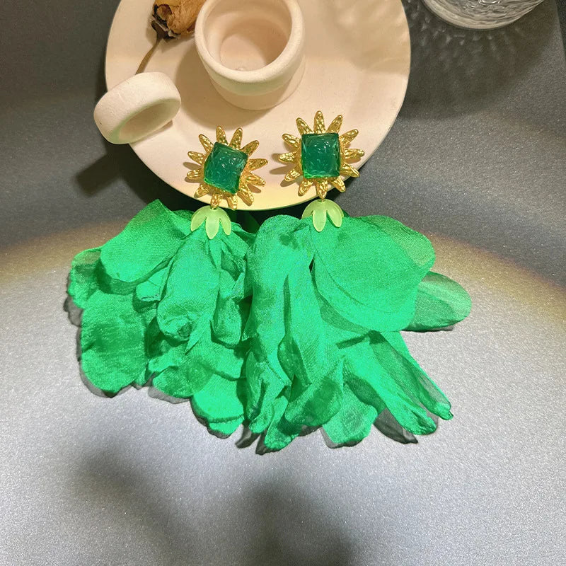 Handmade Cotton Long Tassel Earrings