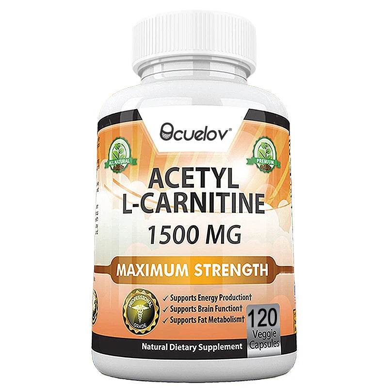 Acetyl L-Carnitine 1500 mg, Supports Efficient Energy Production, Brain Function, Fat Metabolism, 120 Capsules