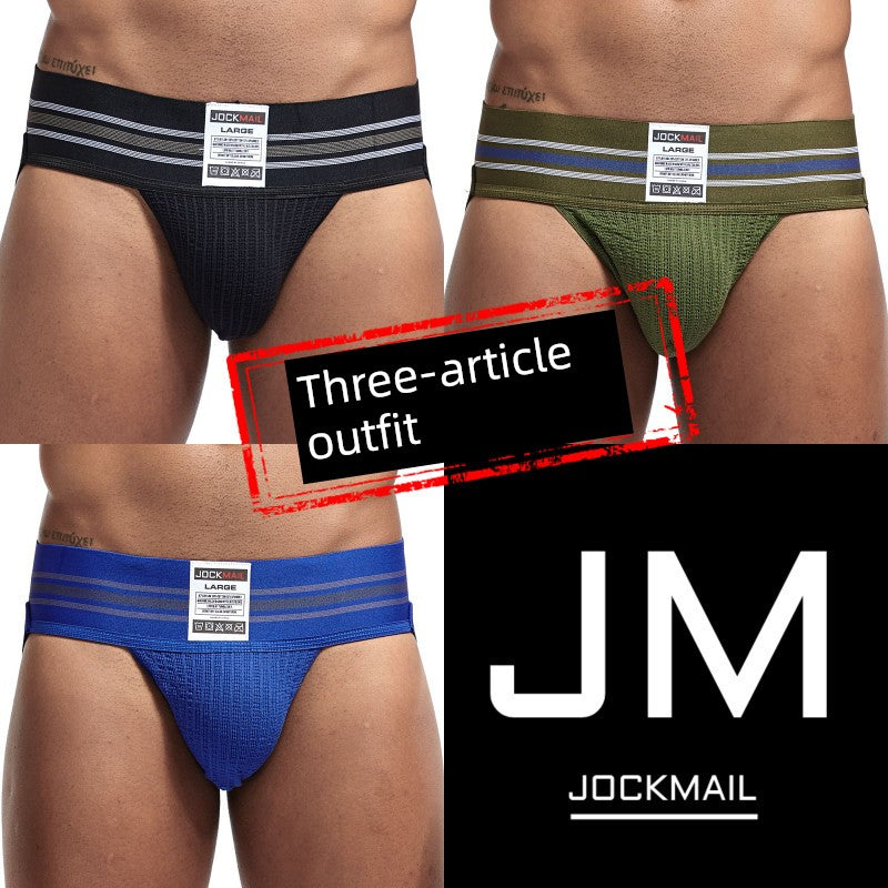 Jockmail Men’s Plaid Cotton Jockstrap – Low Waist, Breathable & Elastic Fit