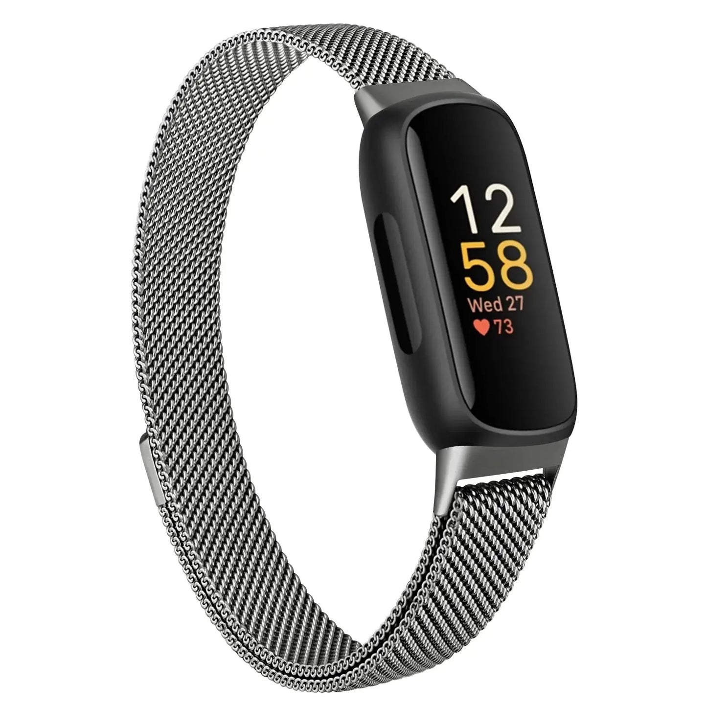 Fitbit Inspire 3 Metal Magnetic Loop Band – Stainless Steel Mesh Strap