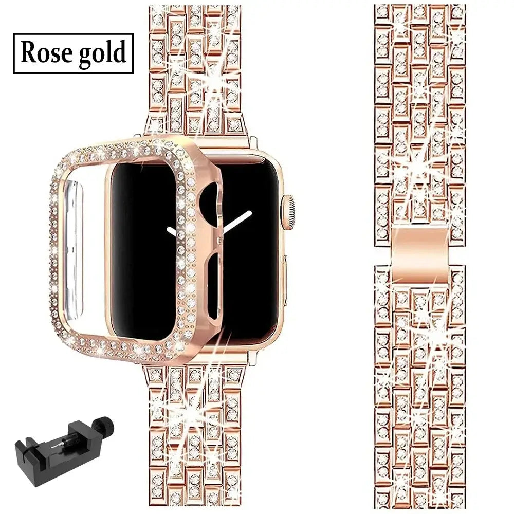 Apple Watch Bedazzled Stainless Steel Strap - Elegant Design