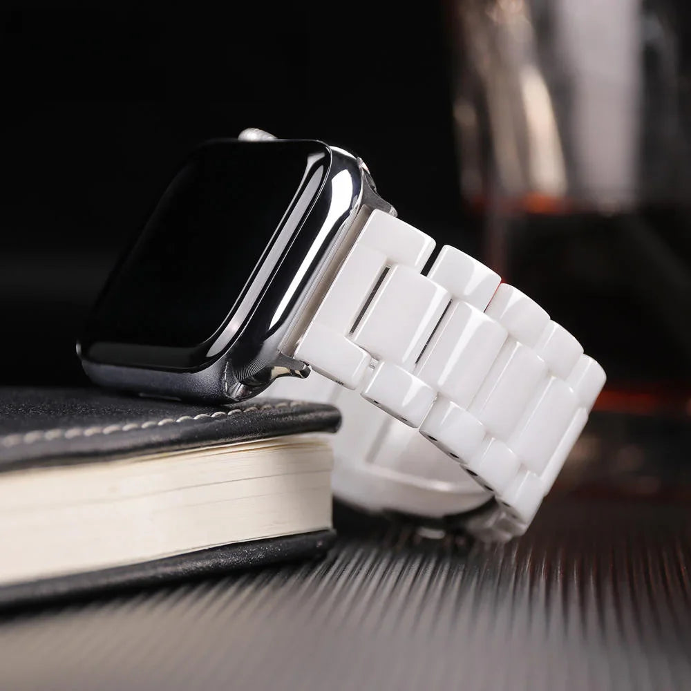 Apple Watch Ceramic Strap - Premium Stainless Steel Clasp