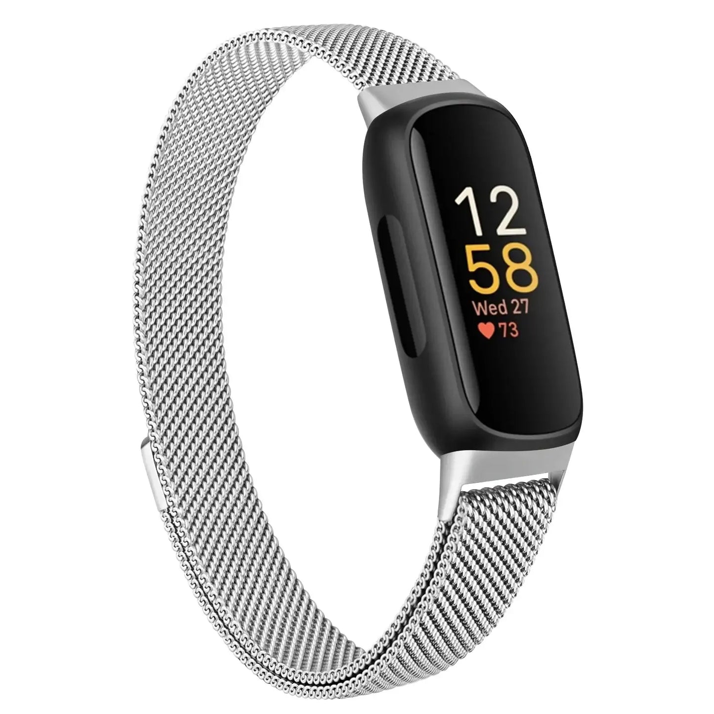 Fitbit Inspire 3 Metal Magnetic Loop Band – Stainless Steel Mesh Strap