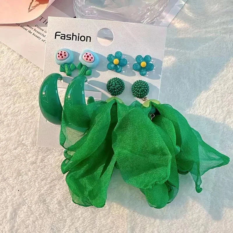 Handmade Cotton Long Tassel Earrings