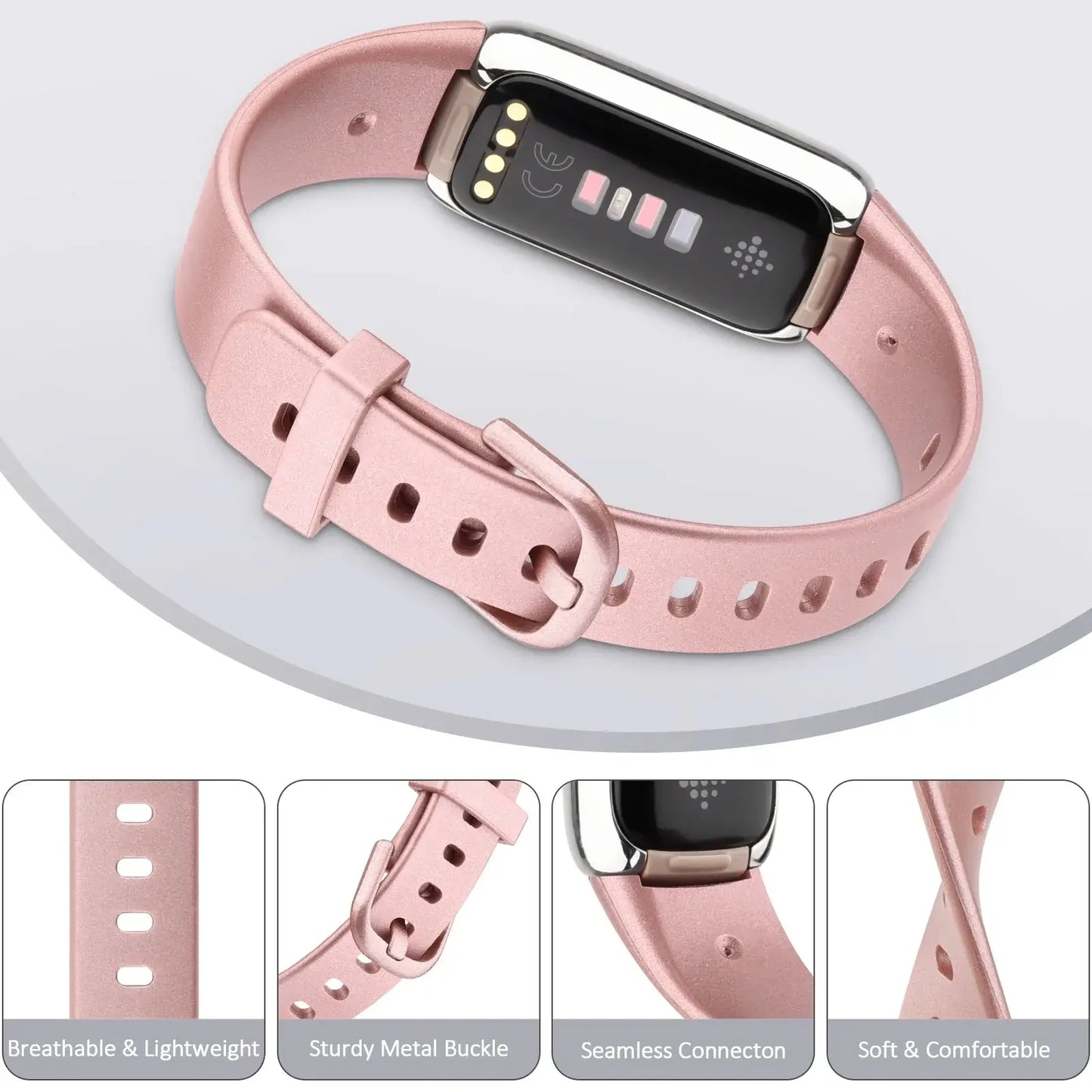 Fitbit Luxe Silicone Band - Soft Waterproof Comfortable Strap