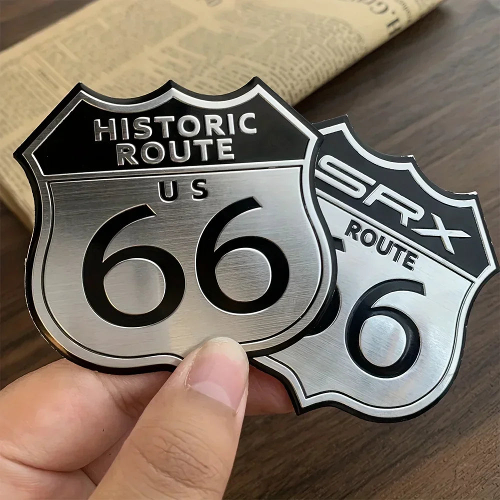 Aluminum Stickers 3D 66 Historic Route