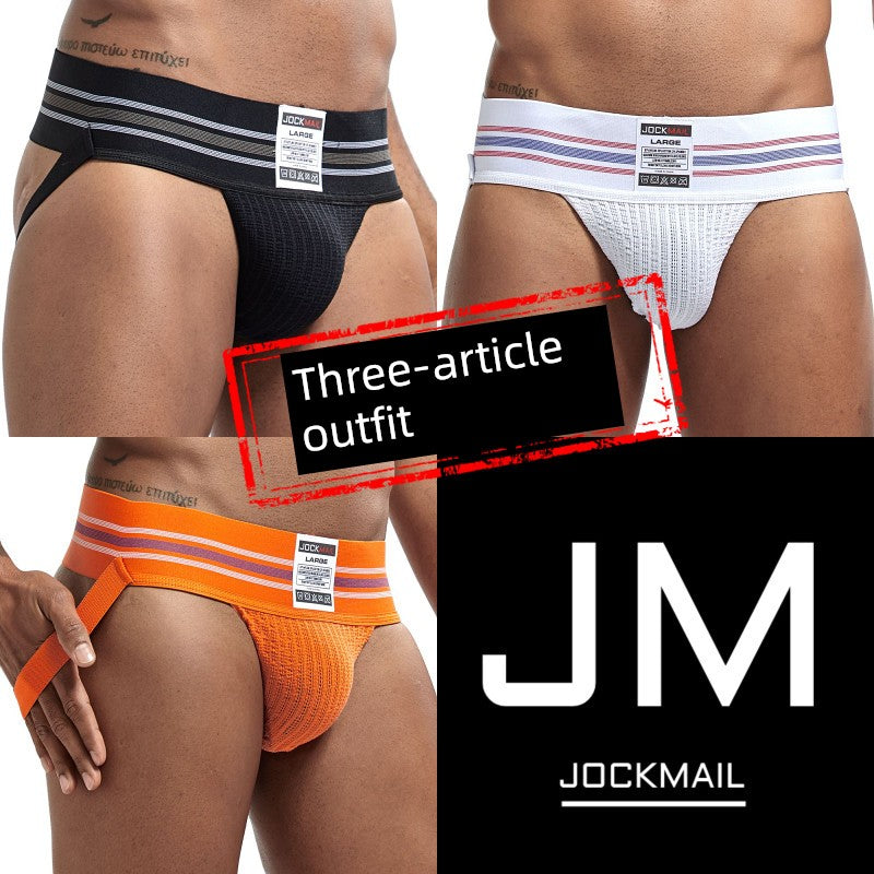 Jockmail Men’s Plaid Cotton Jockstrap – Low Waist, Breathable & Elastic Fit