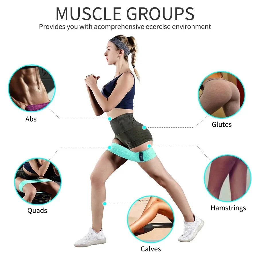 Non-Slip Fabric Resistance Bands - Wide Hip & Glute Training