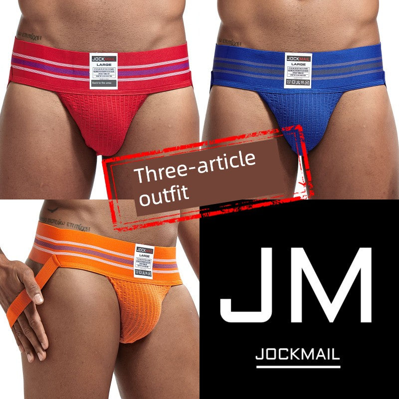 Jockmail Men’s Plaid Cotton Jockstrap – Low Waist, Breathable & Elastic Fit
