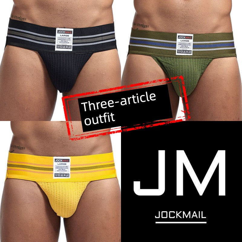 Jockmail Men’s Plaid Cotton Jockstrap – Low Waist, Breathable & Elastic Fit
