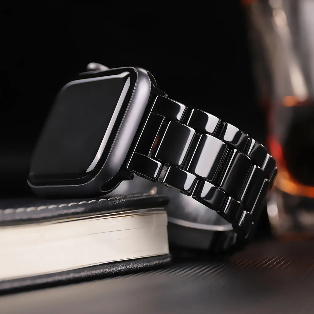 Apple Watch Ceramic Strap - Premium Stainless Steel Clasp