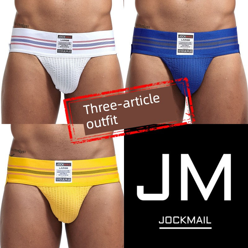 Jockmail Men’s Plaid Cotton Jockstrap – Low Waist, Breathable & Elastic Fit