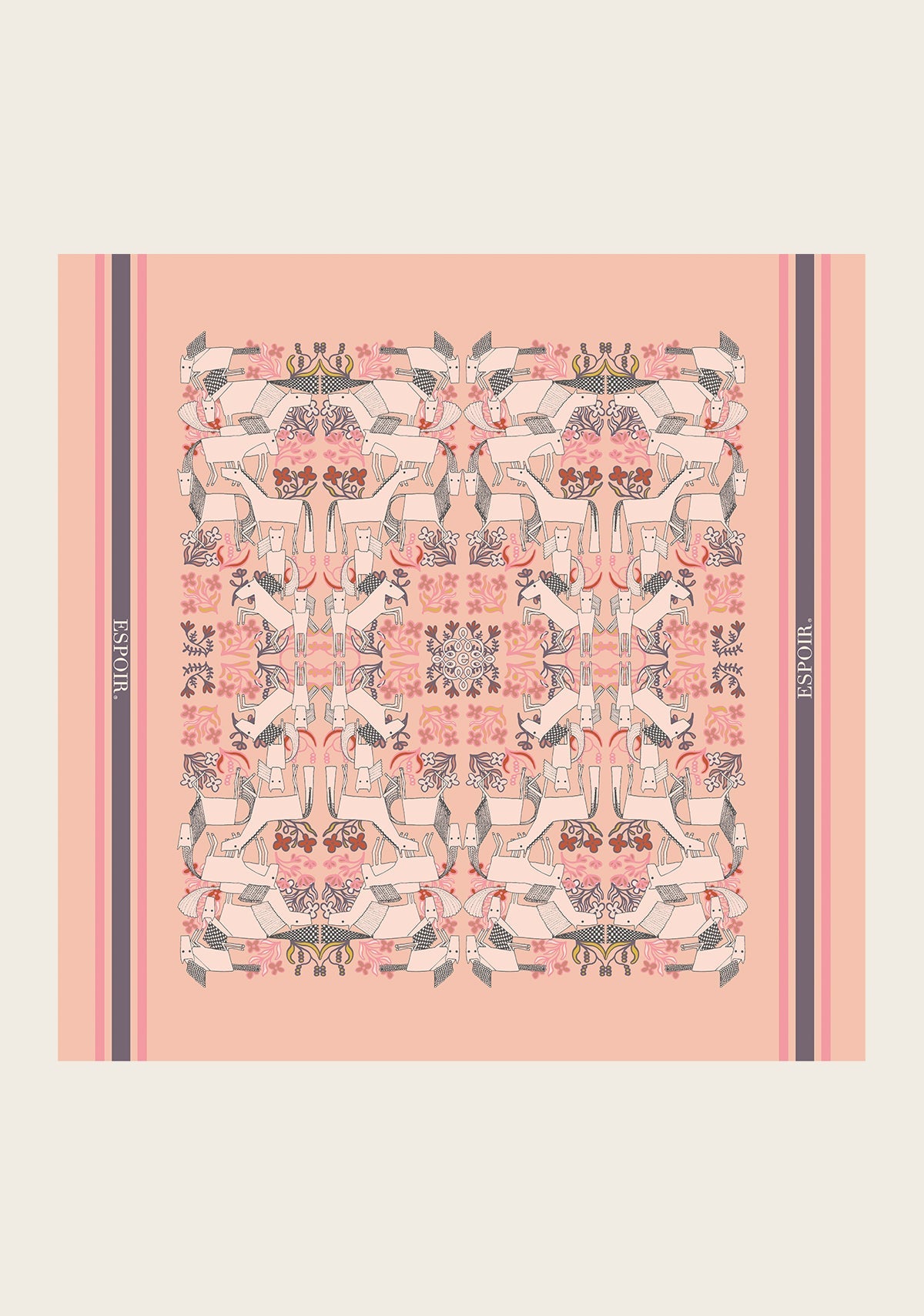 Maze on Peach Square Scarf