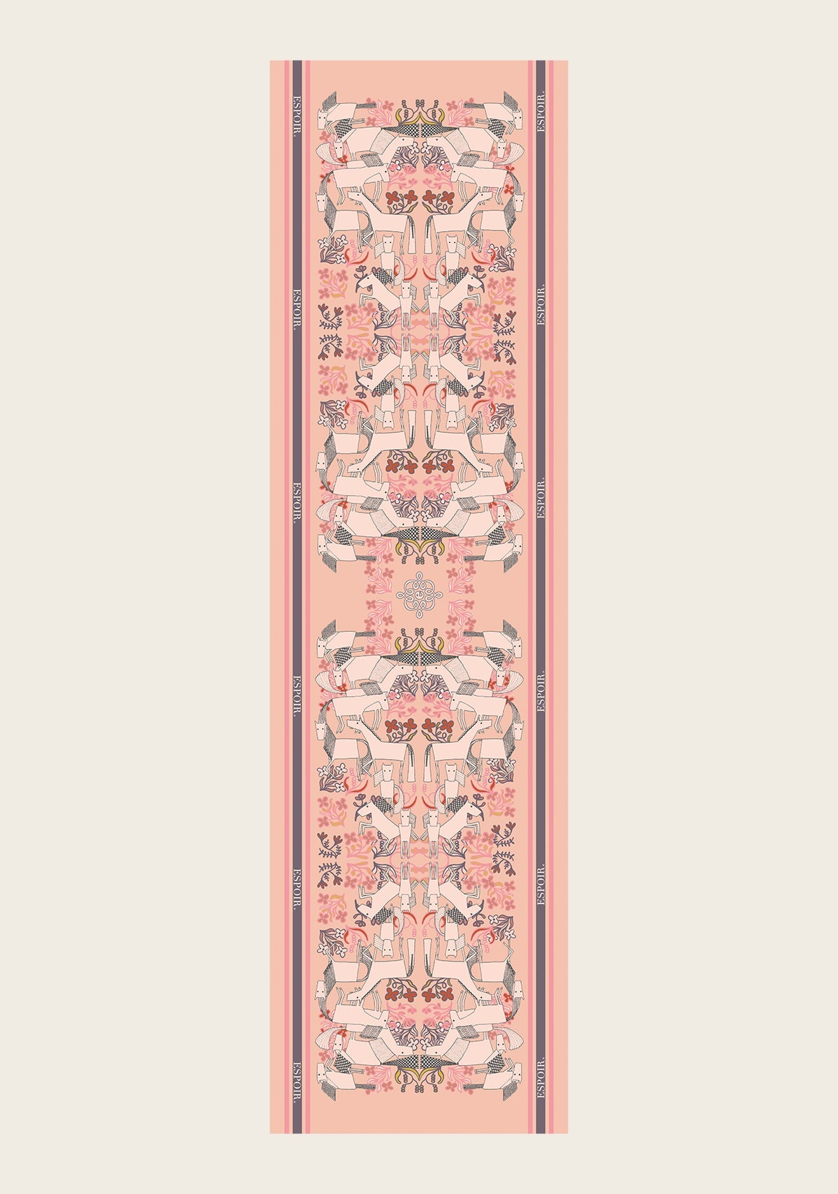 Maze on Peach Rectangular Scarf