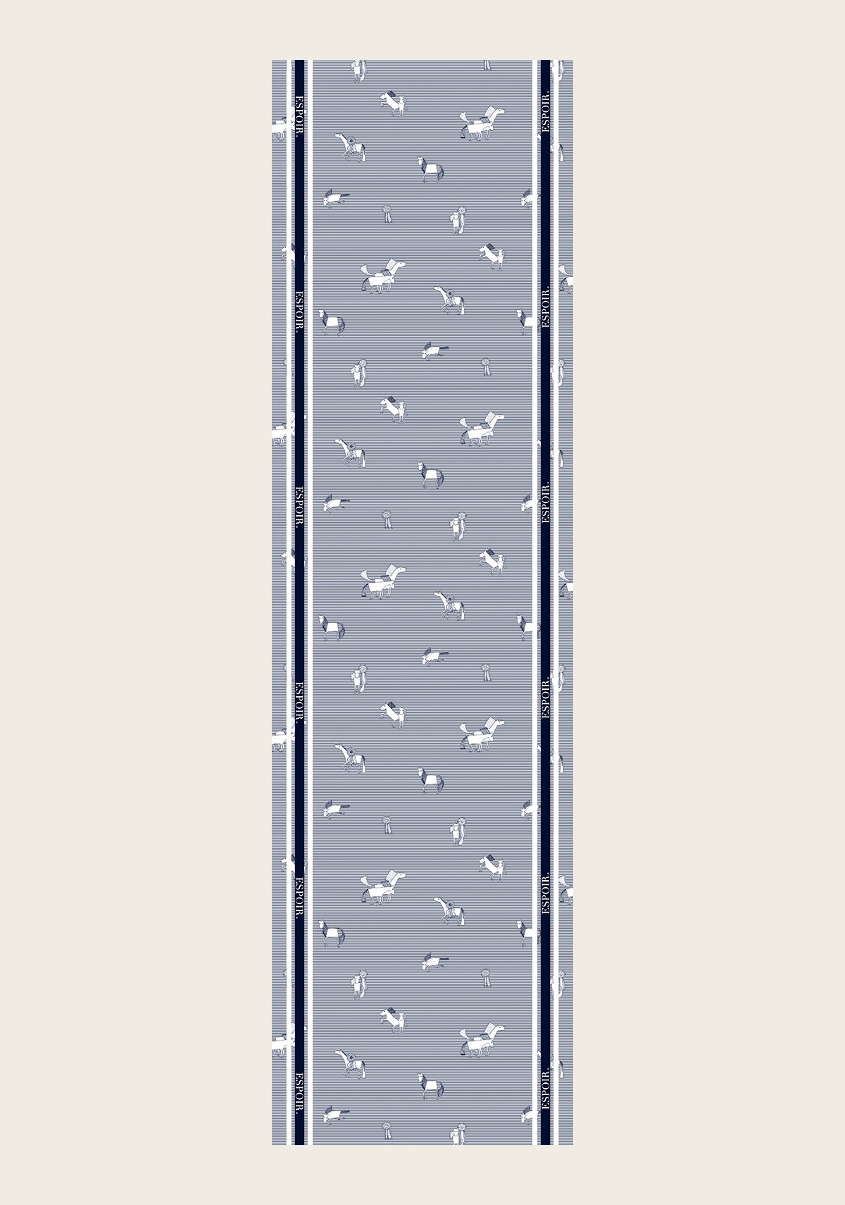 Navy Stripes Rectangular Scarf