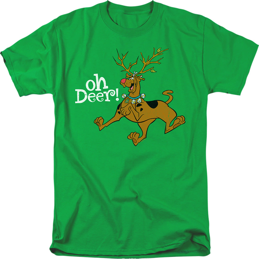Scooby-Doo Christmas Oh Deer! Scooby Rudolph Mens T Shirt Kelly Green Officially Licensed