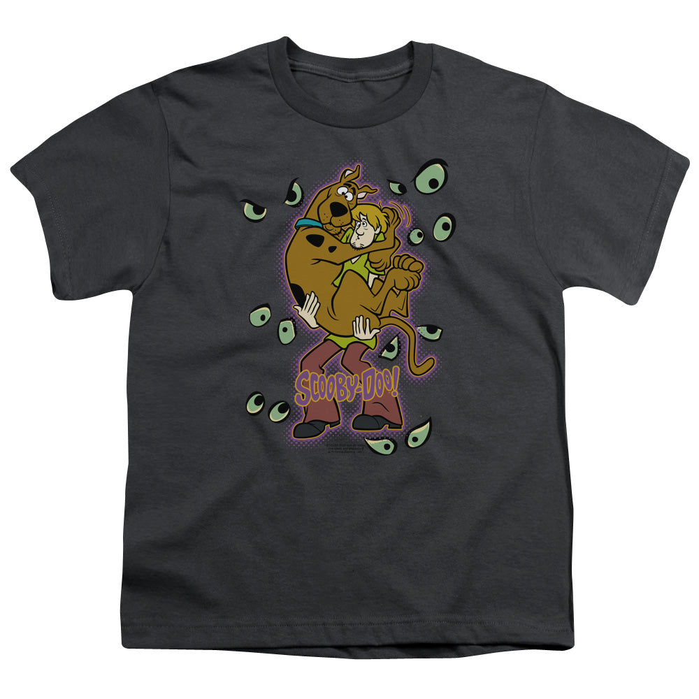 Scooby Doo Being Watched Kids Youth T Shirt Charcoal Officially Licensed
