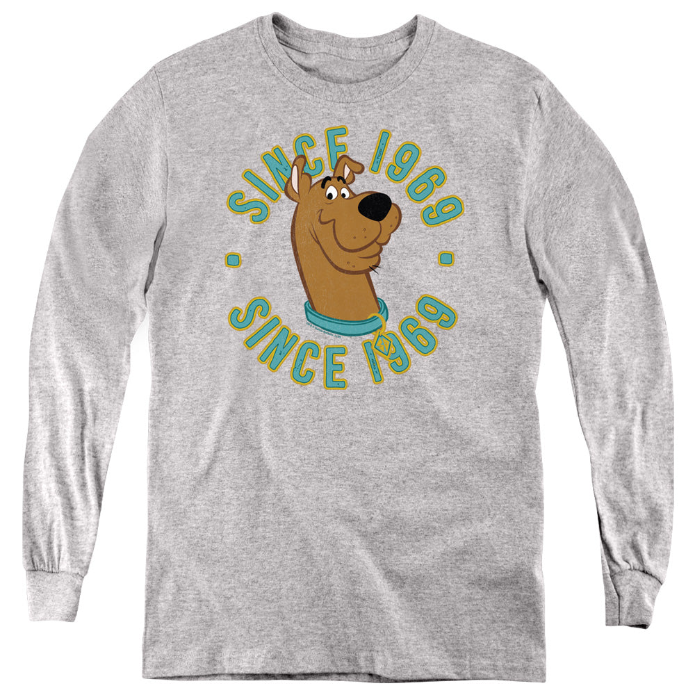 Scooby Doo Scooby 1969 Long Sleeve Kids Youth T Shirt Athletic Heather Officially Licensed