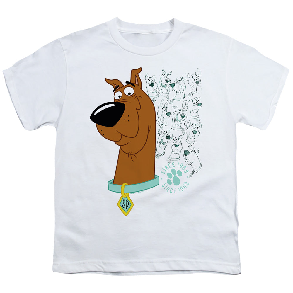 Scooby Doo Evolution Of Scooby Doo Kids Youth T Shirt White Officially Licensed
