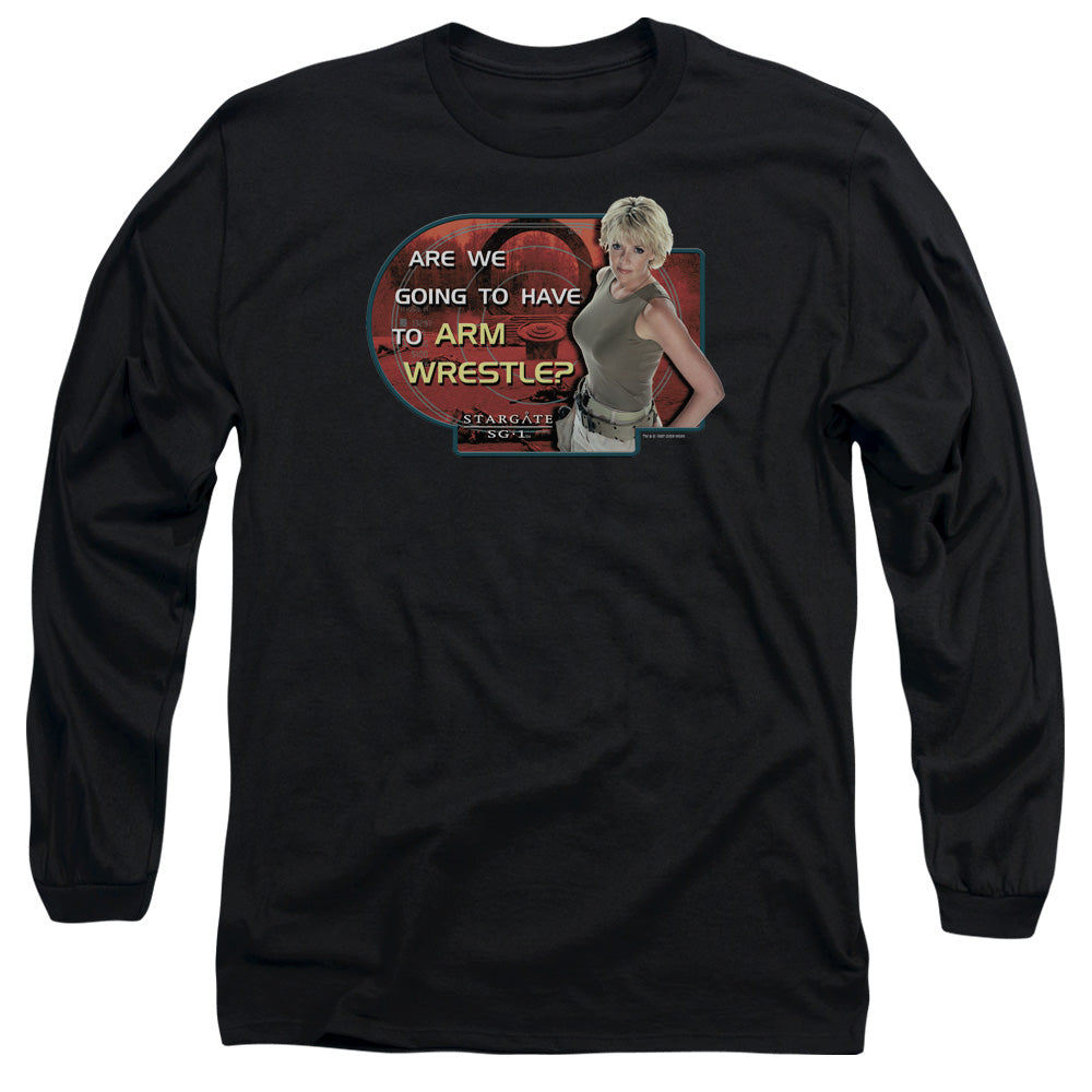Sg1 Arm Wrestle Mens Long Sleeve Shirt Black Officially Licensed