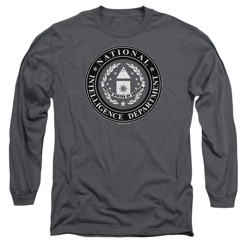 Sg1 Nid Logo Mens Long Sleeve Shirt Charcoal Officially Licensed