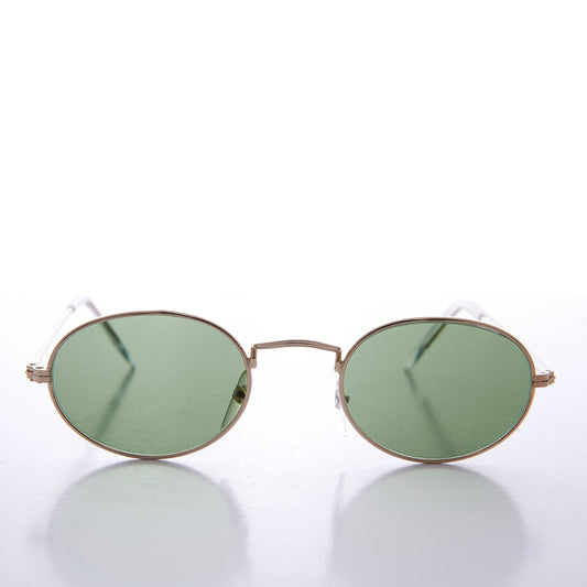 Color Tinted Oval Lens 90s Vintage Sunglass - Sherbert