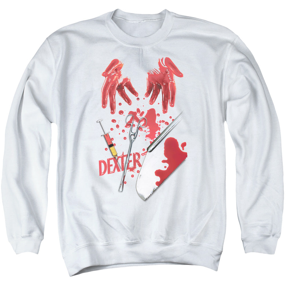 Dexter Tools Of The Trade Mens Crewneck Sweatshirt White