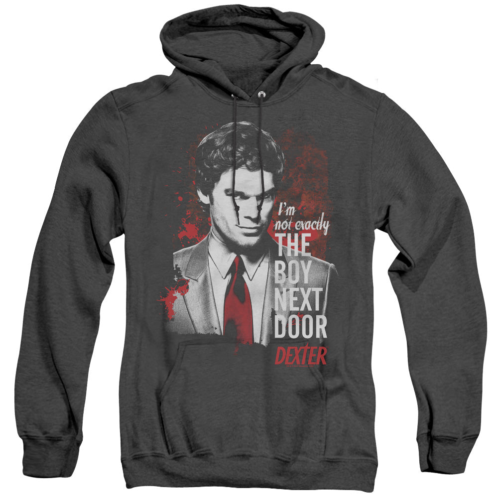 Dexter Boy Next Door Mens Heather Hoodie Black Officially Licensed