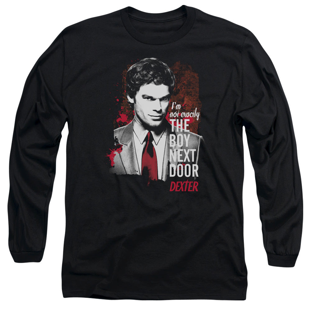 Dexter Boy Next Door Mens Long Sleeve Shirt Black Officially Licensed