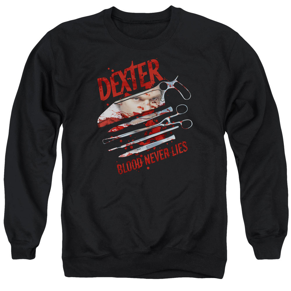 Dexter Blood Never Lies Mens Crewneck Sweatshirt Black