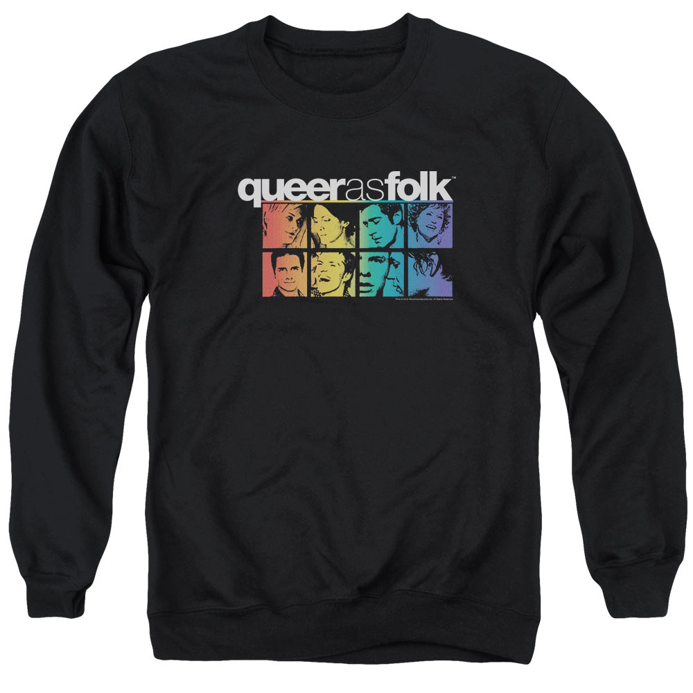 Queer As Folk Cast Mens Crewneck Sweatshirt Black Officially Licensed