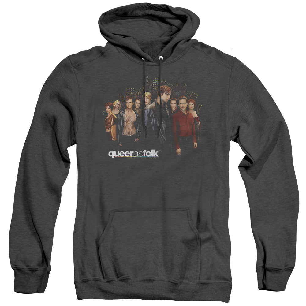 Queer As Folk Title Heather Mens Hoodie Black Officially Licensed