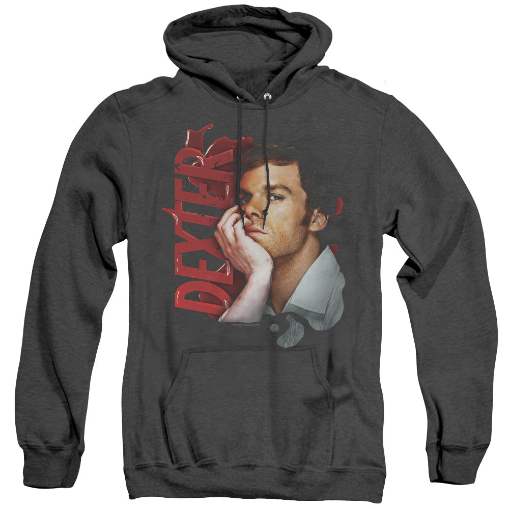 Dexter Layered Heather Mens Hoodie Black Officially Licensed