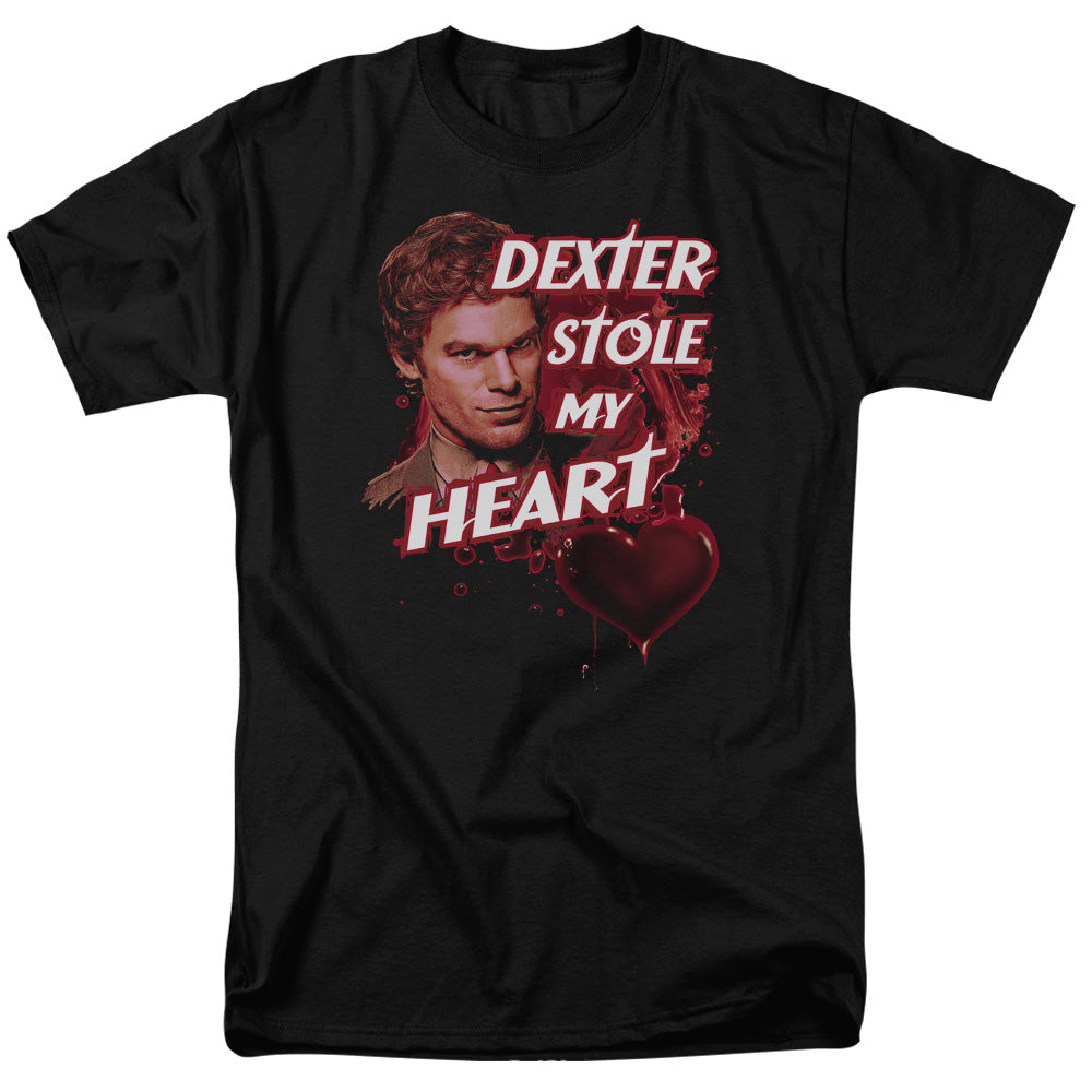 Dexter Bloody Heart Mens T Shirt Black Officially Licensed